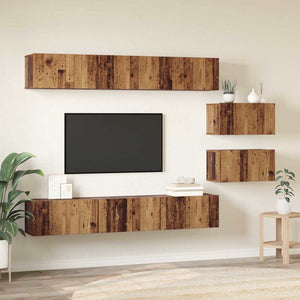 Wandmontiertes TV-Schrankset Altholz