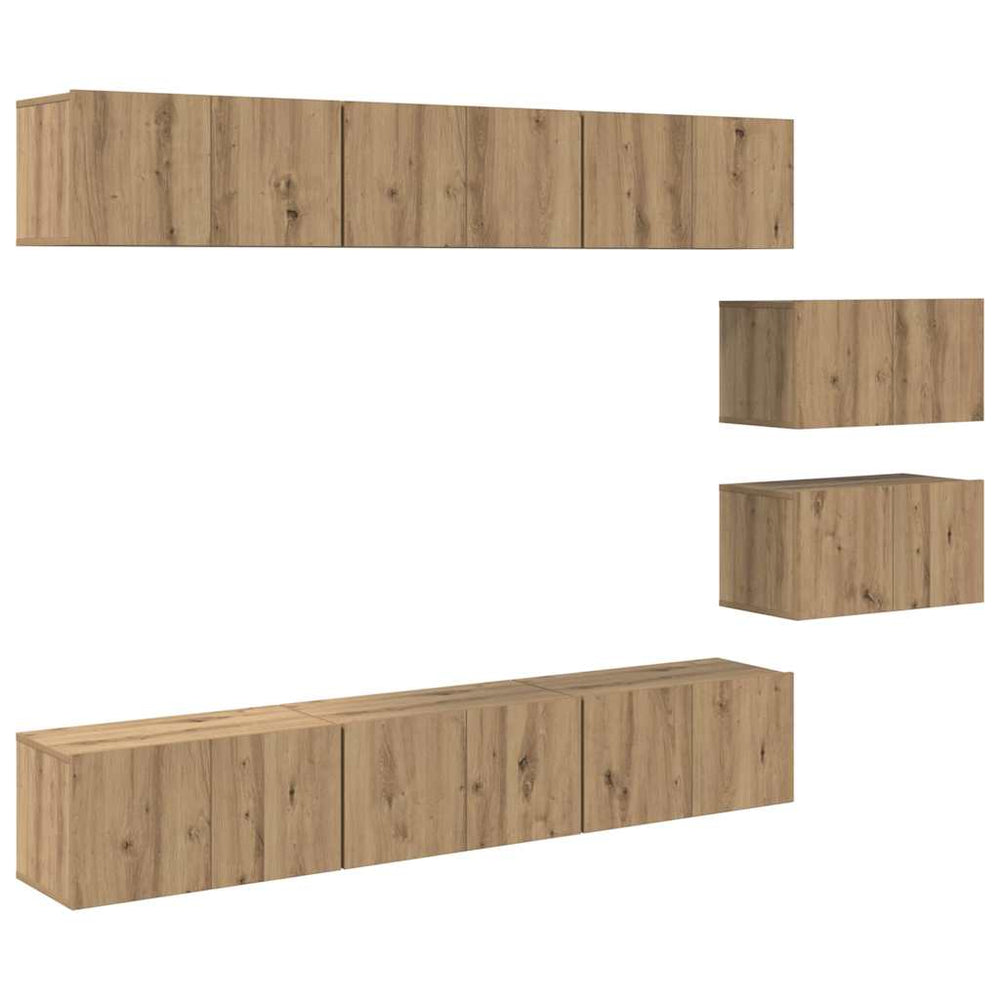 Wandmontiertes TV-Schrankset Artisan-Eiche