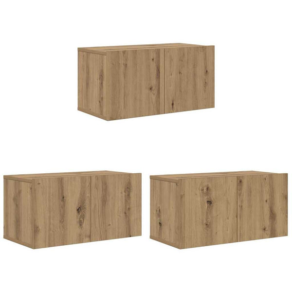 Wandmontiertes TV-Schrankset Artisan-Eiche