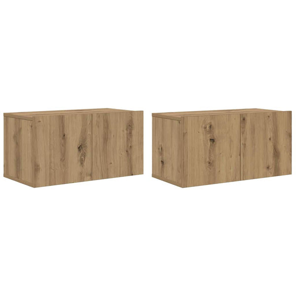 Wandmontiertes TV-Schrankset Artisan-Eiche
