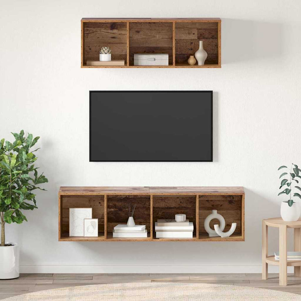 TV-Schrankset Wandmontiert Altholz