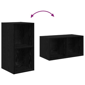 TV-Schrankset, Schwarz Eichen-Optik, 107 cm