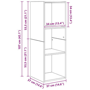 TV-Schrankset, Schwarz Eichen-Optik, 107 cm
