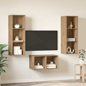 TV-Schrank Set Artisan-Eiche 37x37x107 cm