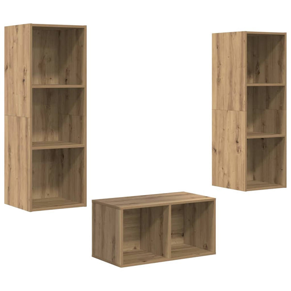 TV-Schrank Set Artisan-Eiche 37x37x107 cm