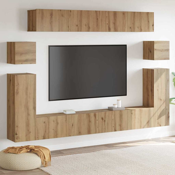 Wandmontierte TV-Einheiten Artisan Eiche, 4-teilig