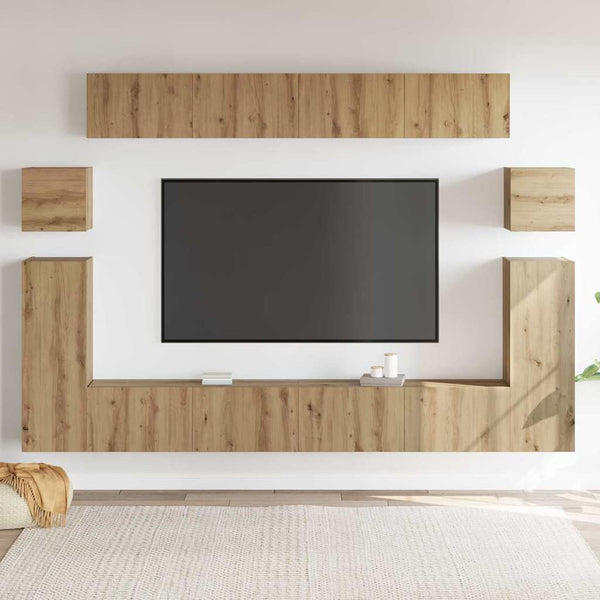 Wandmontierte TV-Einheiten Artisan Eiche, 4-teilig
