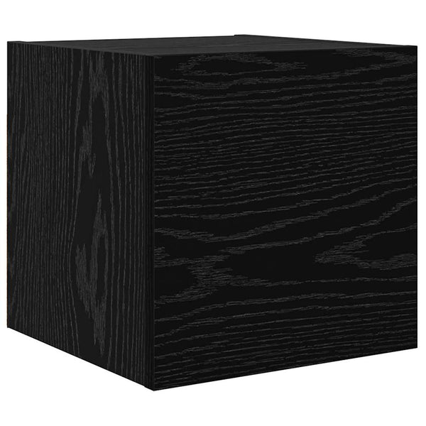 vidaXL Meuble TV 9 pcs Noir aspect chêne Aggloméré
