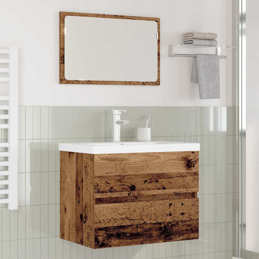 Badezimmermöbel Set Altholz 3-teilig
