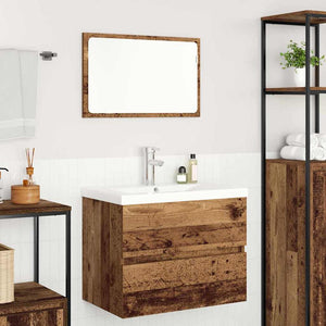 Badezimmermöbel Set Altholz 3-teilig
