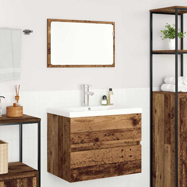 Badezimmermöbel Set Altholz 3-teilig