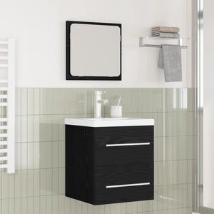Badezimmermöbel Set Schwarz Eiche 2-teilig