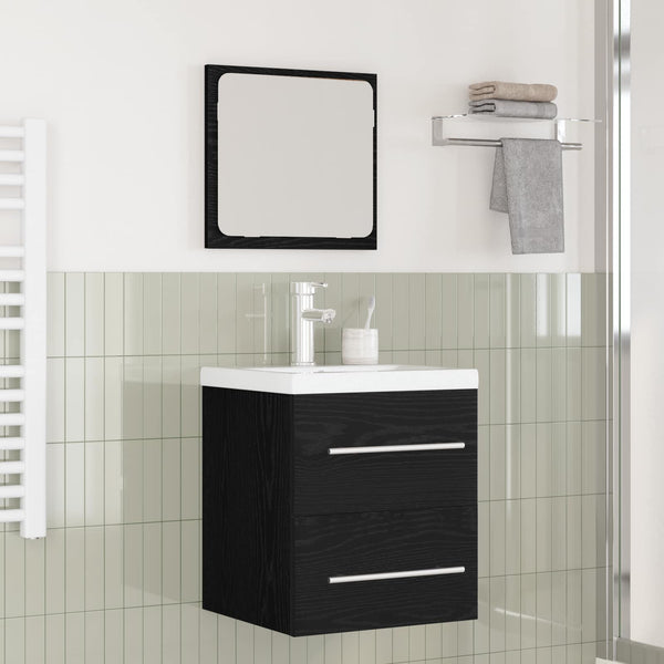 Badezimmermöbel Set Schwarz Eiche 2-teilig