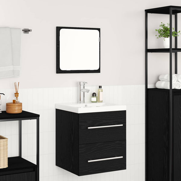 Badezimmermöbel Set Schwarz Eiche 2-teilig