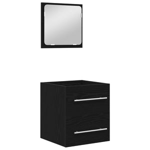 Badezimmermöbel Set Schwarz Eiche 2-teilig