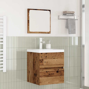 Badezimmermöbel Set Holzoptik mit Spiegel