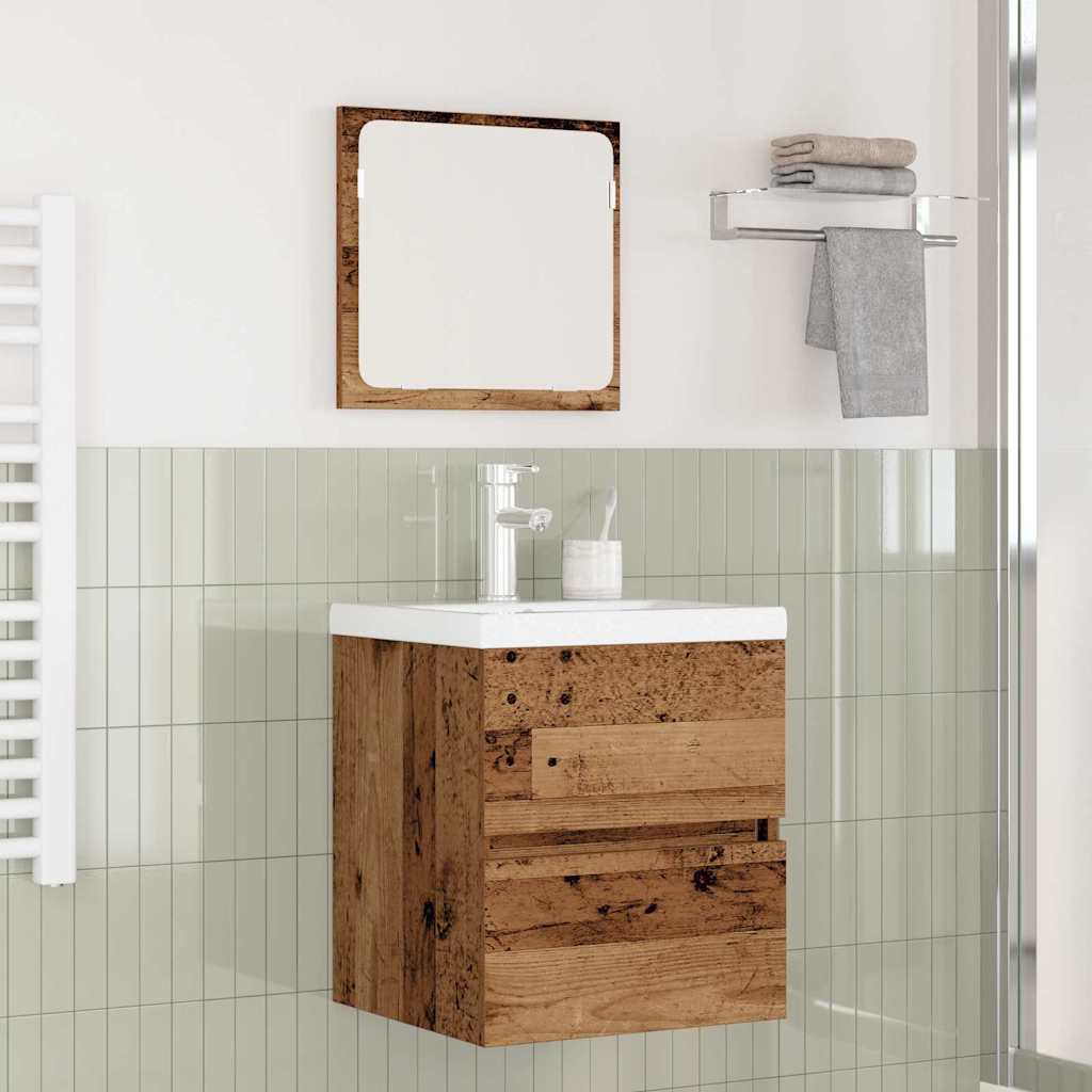 Badezimmermöbel Set Holzoptik mit Spiegel