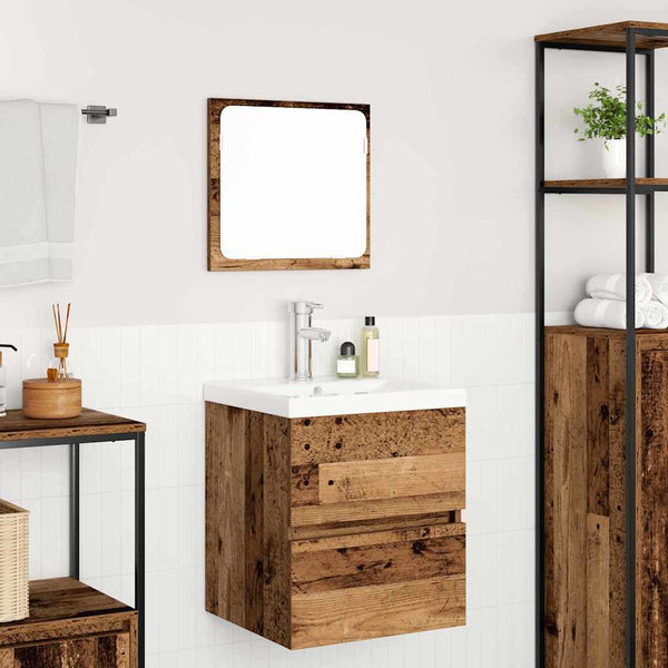 Badezimmermöbel Set Holzoptik mit Spiegel