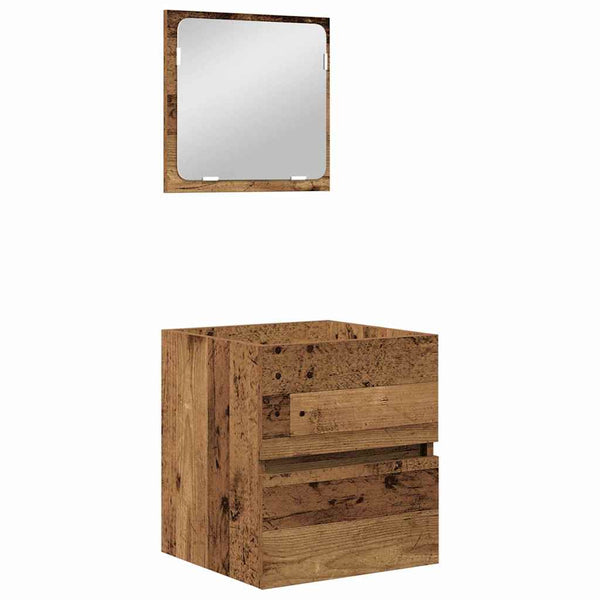 Badezimmermöbel Set Holzoptik mit Spiegel