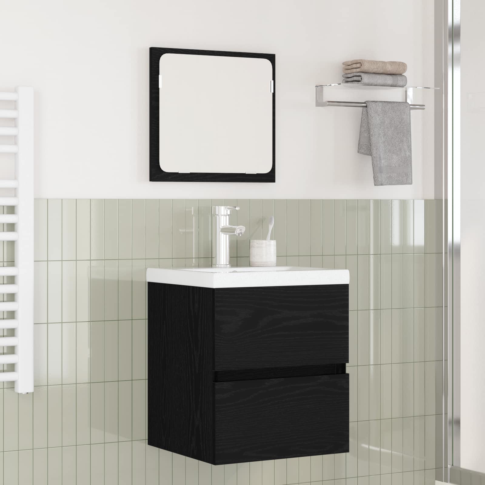 Badezimmermöbel Set Schwarz/Weiß