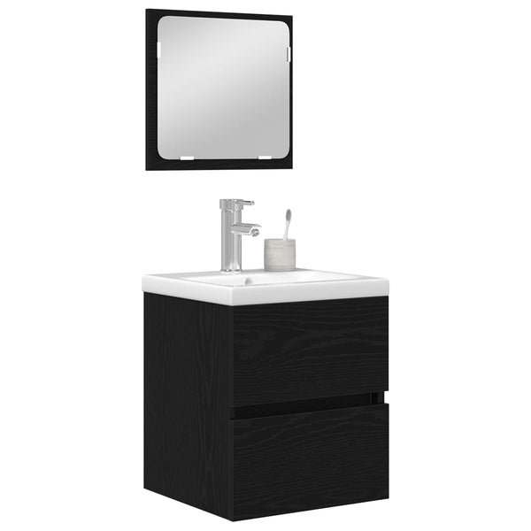 Badezimmermöbel Set Schwarz/Weiß