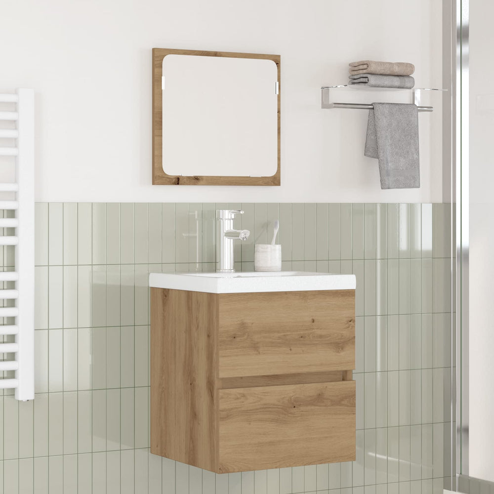 vidaXL Ensemble de meubles de salle de bain 2 pcs Chêne artisan et blanc Bois d'ingénierie