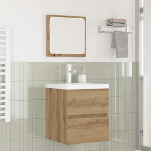 vidaXL Ensemble de meubles de salle de bain 2 pcs Chêne artisan et blanc Bois d'ingénierie