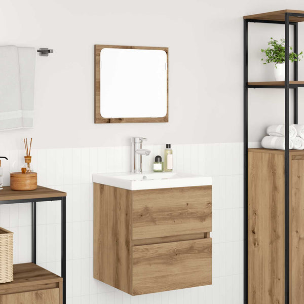 vidaXL Ensemble de meubles de salle de bain 2 pcs Chêne artisan et blanc Bois d'ingénierie