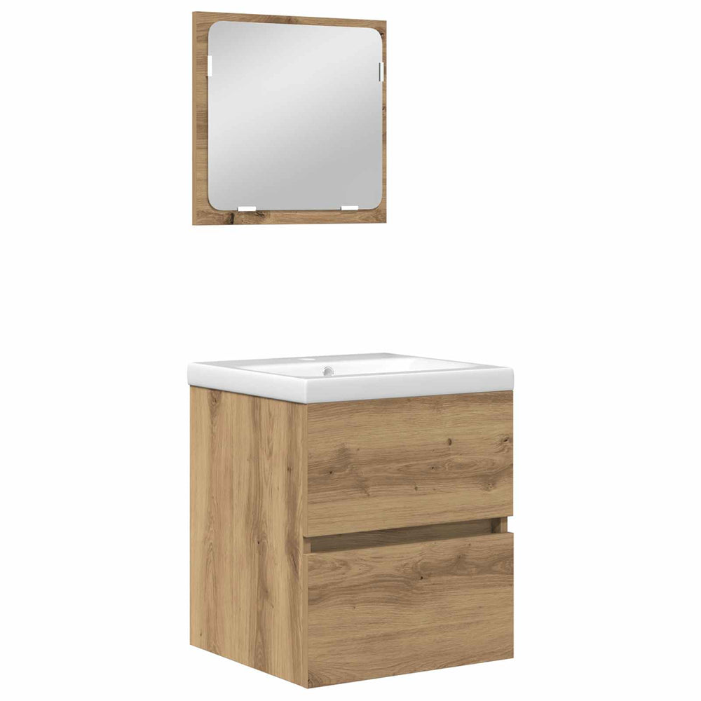 vidaXL Ensemble de meubles de salle de bain 2 pcs Chêne artisan et blanc Bois d'ingénierie