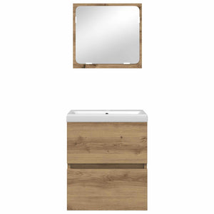 vidaXL Ensemble de meubles de salle de bain 2 pcs Chêne artisan et blanc Bois d'ingénierie
