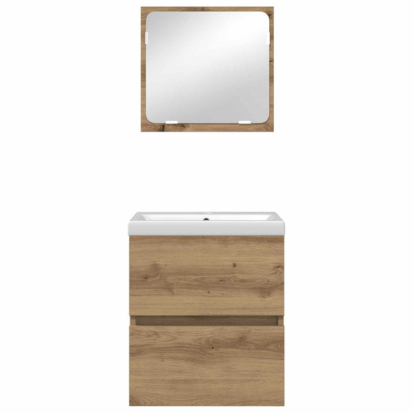 vidaXL Ensemble de meubles de salle de bain 2 pcs Chêne artisan et blanc Bois d'ingénierie