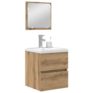 vidaXL Ensemble de meubles de salle de bain 2 pcs Chêne artisan et blanc Bois d'ingénierie