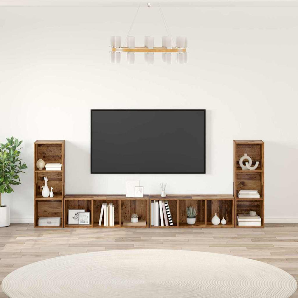 TV-Schrank Set Altholz, 4-teilig