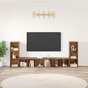 vidaXL Meuble TV 4 pcs en bois de récupération 37 x 35 x 107 cm Bois d'ingénierie