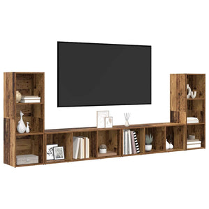 vidaXL Meuble TV 4 pcs en bois de récupération 37 x 35 x 107 cm Bois d'ingénierie