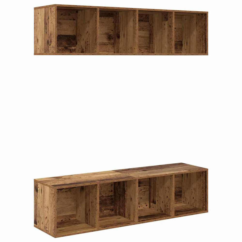 TV-Schrank Set Altholz Wandmontage