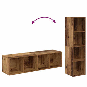 TV-Schrank Set Altholz Wandmontage