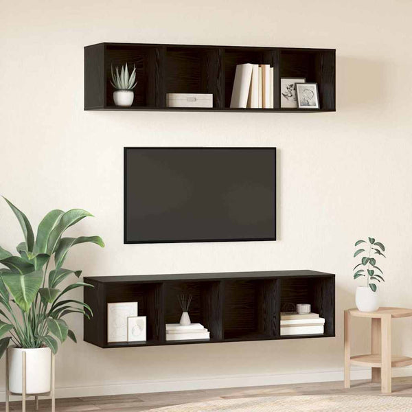 TV-Schrankset, Schwarz Eichen-Optik, 2-teilig