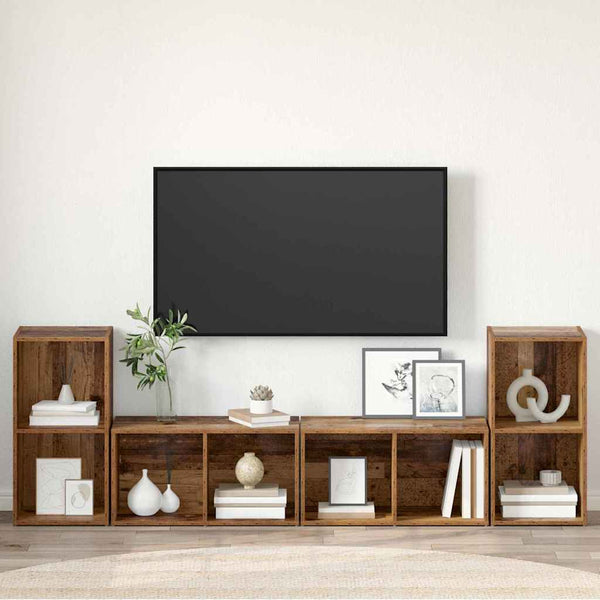 TV-Schrank Set Altholz 4-teilig