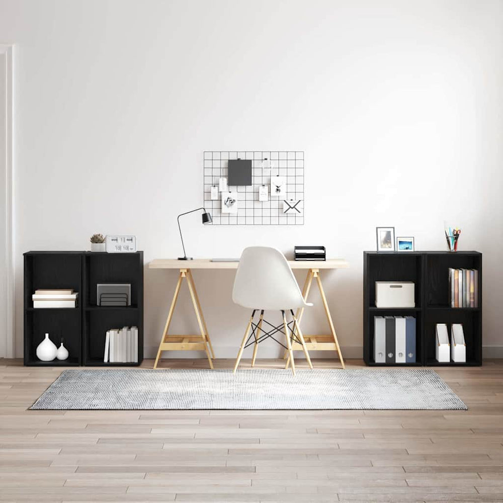 TV-Schrank Set 4-teilig Schwarz Eichen-Optik