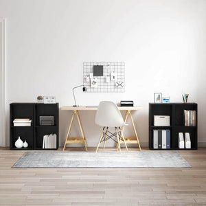 TV-Schrank Set 4-teilig Schwarz Eichen-Optik