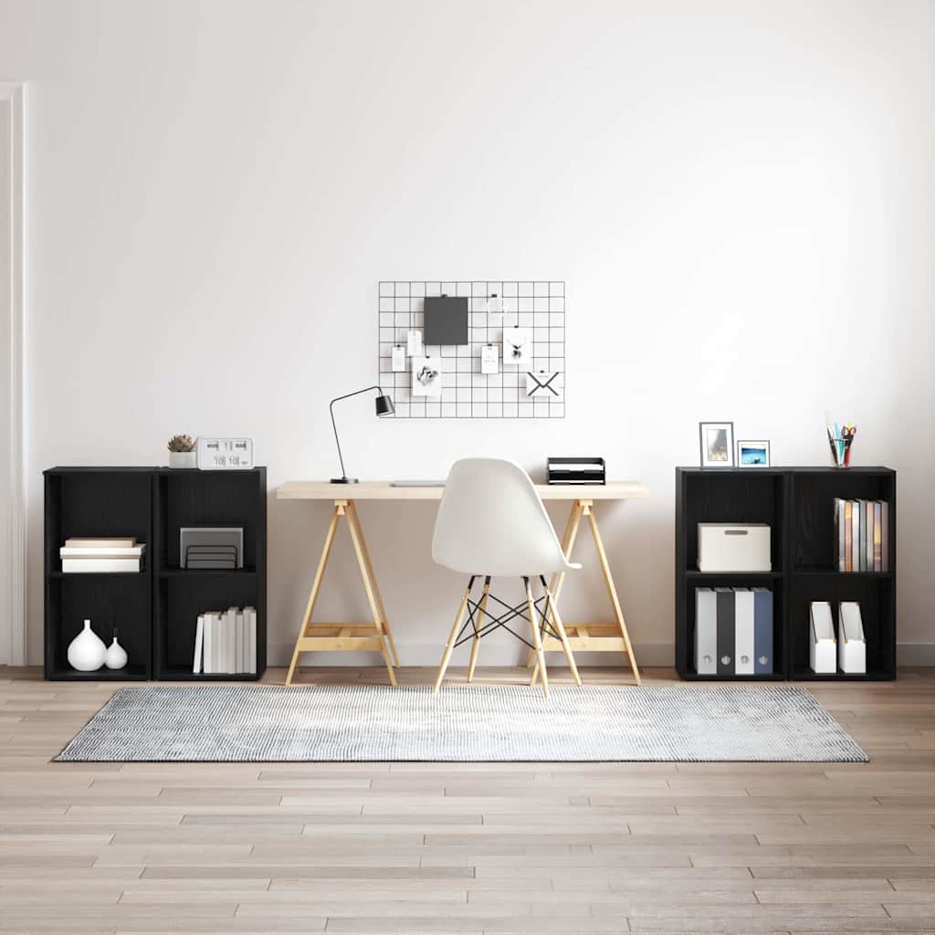 TV-Schrank Set 4-teilig Schwarz Eichen-Optik