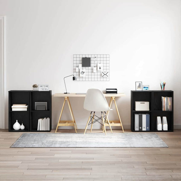 TV-Schrank Set 4-teilig Schwarz Eichen-Optik