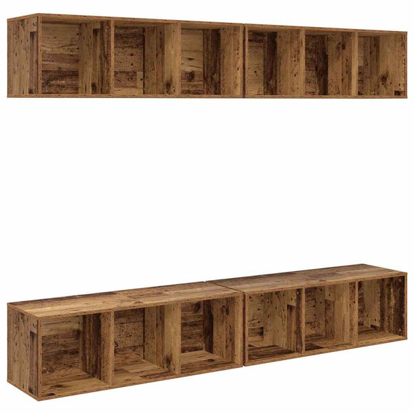TV-Schrank Set Altholz, 4-teilig