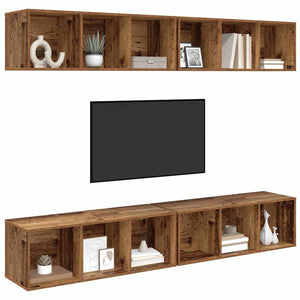 TV-Schrank Set Altholz, 4-teilig