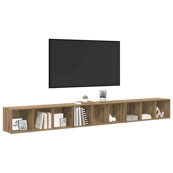 Wandmontiertes TV-Schrankset Eiche