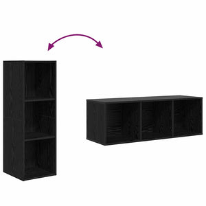 TV-Schrank Set Schwarz Eichen-Optik