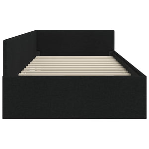Schwarzes Eckbettgestell mit Kopfteil 80x200 cm