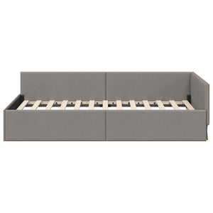 Eckbettgestell Stoff Taupe 80x200 cm