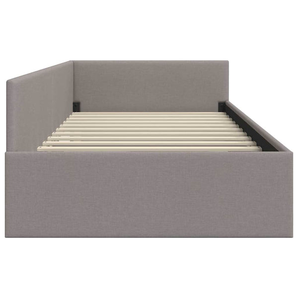 Eckbettgestell Stoff Taupe 80x200 cm